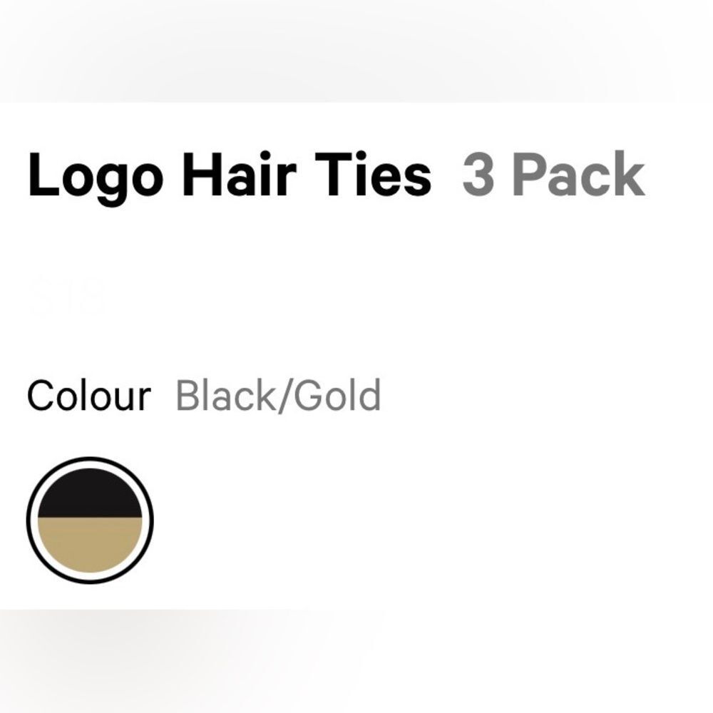 Lululemon Logo Hair Ties 3 Pack Gold / Black - Picture 4 of 10